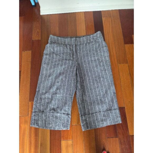 NWOT Lane Bryant  Grey Pinstrip Linen Blend Cropped Ankle Length Pants size 18 - Picture 6 of 10